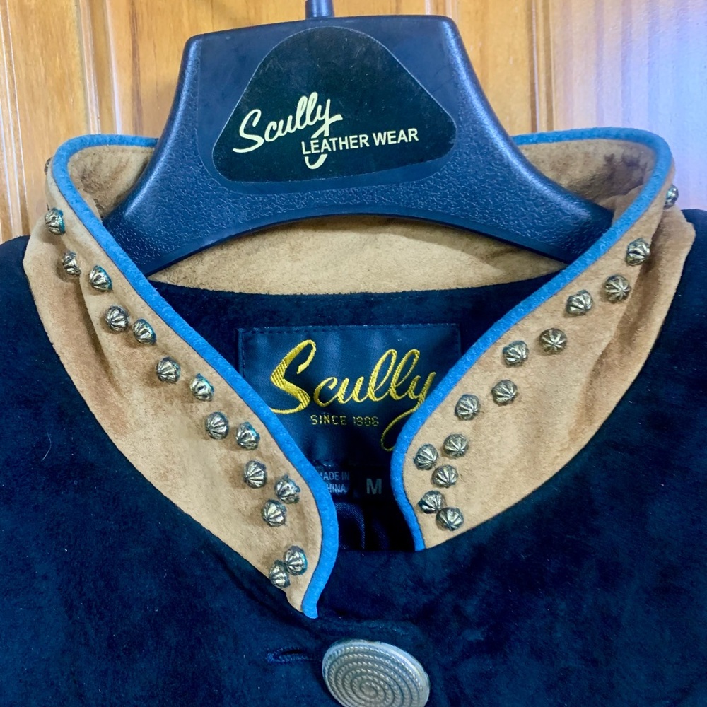 Vintage Scully Leather Women's Black and Tan Jacket